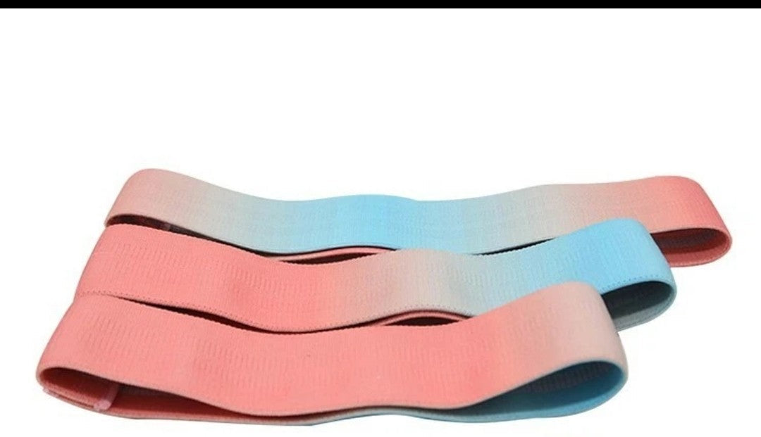 Premium fabric resistance bands in pink and blue